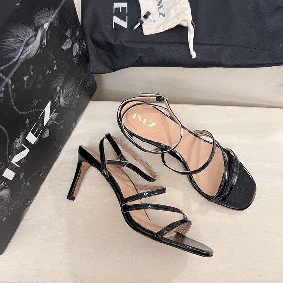 Inez Sofia black patent heels 8.5 wide - Picture 2 of 8